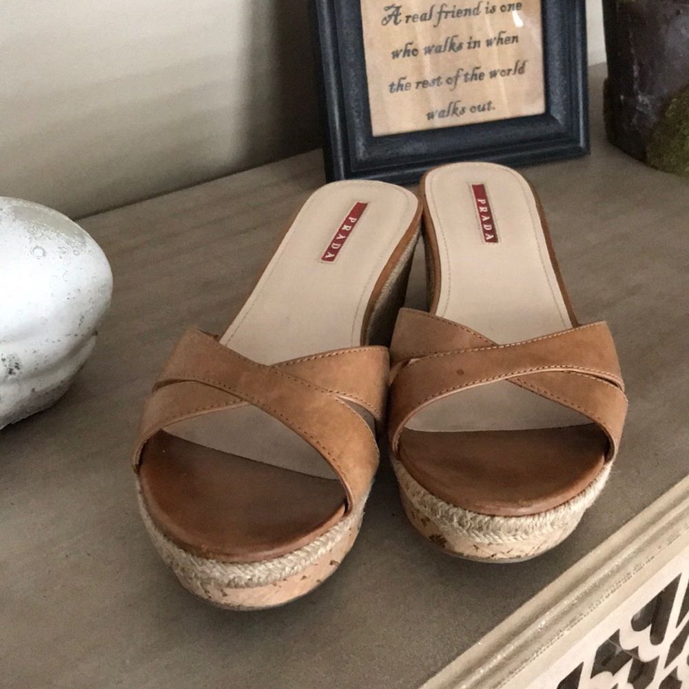 Prada Sport Crossover Wedge Sandals